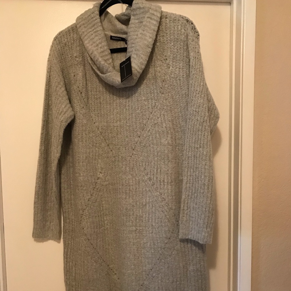 Solution    gray sweater dress